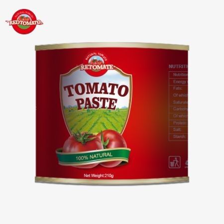 210g κονσερβοποιημένη ζύμη ντομάτας παρασκευάζεται σύμφωνα με τα πρότυπα παραγωγής ISO HACCP BRC και FDA
