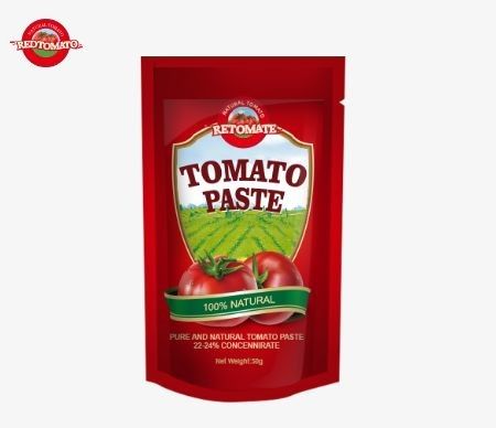 Η πάστα ντομάτας 50g Stand-Up Sachet πληροί τα πρότυπα ISO, HACCP και BRC για τις τιμές εργοστασίου