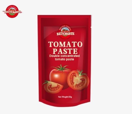 50g Stand-up Sachet Of Tomato Paste συμμορφώνεται με τα πρότυπα ISO HACCP και BRC που διασφαλίζουν τη συμμόρφωση με τις εργοστασιακές τιμές