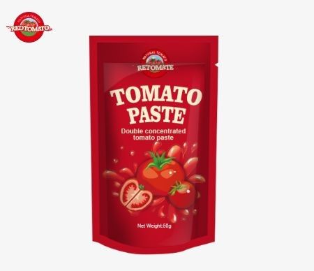 Συμμόρφωση με τα πρότυπα ISO HACCP και BRC Η 50g σακούλα μας από παστα ντομάτας για τις εργοστασιακές τιμές