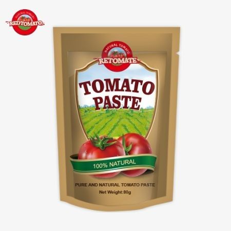 80g Τομάτα πάστα Stand-up Pouch διπλή συμπυκνωμένη, καθαρότητα που κυμαίνεται από 30% έως 100%