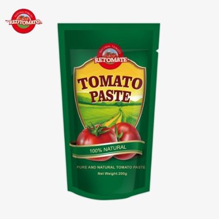 200g Stand-up Sachet Of Tomato Paste συμμορφώνεται με τα πρότυπα ISO HACCP και BRC που διασφαλίζουν τη συμμόρφωση με τις εργοστασιακές τιμές