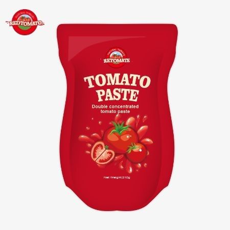 Το 210g Stand-Up Sachet Of Tomato Paste πληροί τα πρότυπα παραγωγής ISO HACCP BRC και FDA