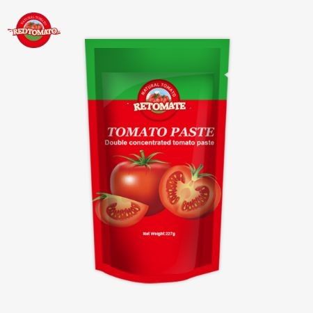 ISO Pouch Tomato Paste 227g Τριπλή συμπυκνωμένη ζύμη ντομάτας με επίπεδα καθαρότητας από 30% έως 100%