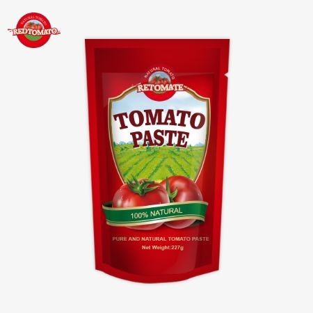 ISO Pouch Tomato Paste 227g Διπλή συμπυκνωμένη ζύμη ντομάτας με επίπεδα καθαρότητας που ποικίλλουν από 30% έως 100%