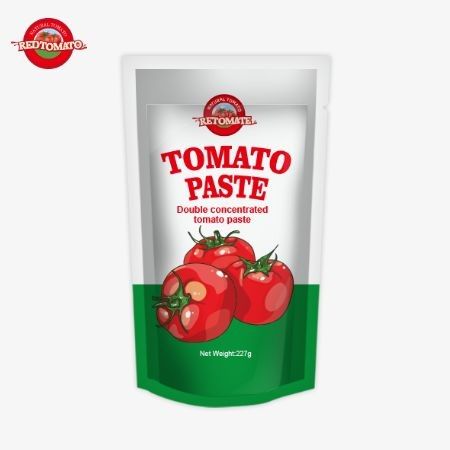 ISO Pouch Tomato Paste 227g, διπλή συμπυκνωμένη ζύμη ντομάτας με επίπεδα καθαρότητας που κυμαίνονται από 30% έως 100%