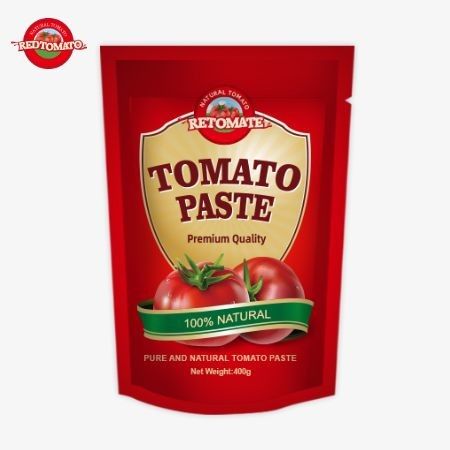 400g Stand-up Sachet Tomato Paste Εύκολη γευστική και καθαρότητα από 30% έως 100%