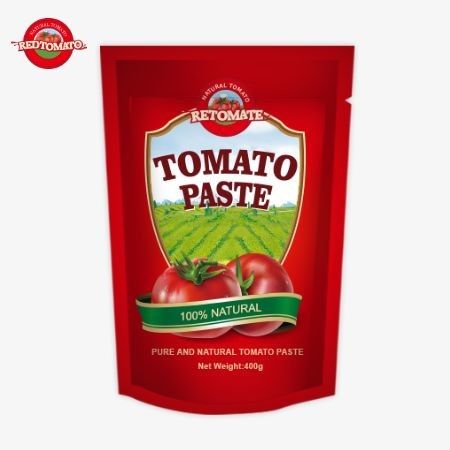 400g Stand-up Sachet Tomato Paste Εύκολο γευστικό και καθαρότητα 30%-100%