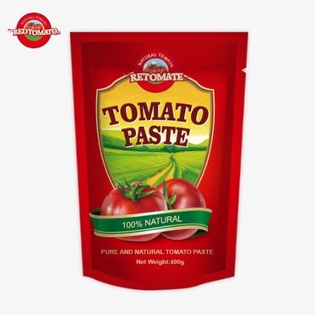 400g Stand-up Sachet Tomato Paste Εύκολη γευστική και καθαρότητα από 30% έως 100%