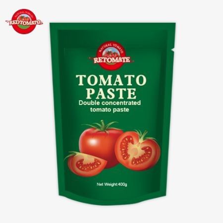 400g Stand-up Sachet Tomato Paste Εύκολο και γευστικό με επίπεδα καθαρότητας που κυμαίνονται από 30% έως 100%