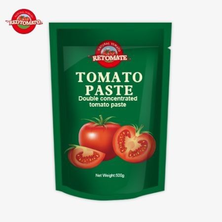 Το 500g Stand-Up Sachet Of Tomato Paste προσφέρει βολική συσκευασία πλούσια γεύση και καθαρότητα που κυμαίνεται από 30% έως 100%