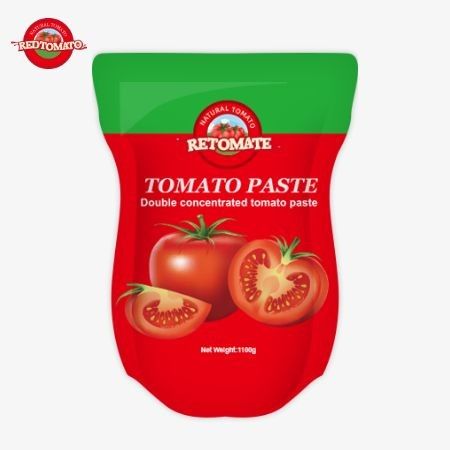 1100g Stand-up Sachet of Tomato Paste πληροί τα πρότυπα ISO HACCP και BRC για τη συμμόρφωση των τιμών εργοστασίου