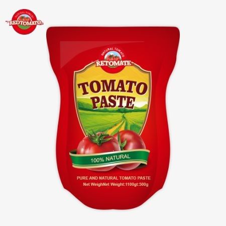 Το 1100g Stand-up Sachet Of Tomato Paste πληροί τα πρότυπα ISO, HACCP και BRC για τη συμμόρφωση των τιμών εργοστασίου