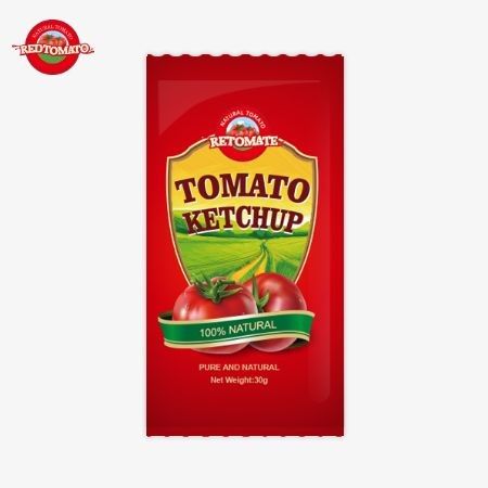 OEM 30g Tomato Ketchup Sachet με καθαρή φυσική γεύση, σύμφωνη με τα πρότυπα ISO HACCP και FDA