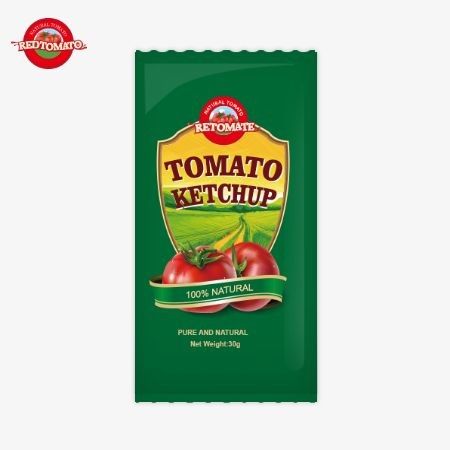 30g OEM Tomato Ketchup Sachet με καθαρή φυσική γεύση πληροί τα πρότυπα ISO HACCP BRC και FDA για ποιότητα και ασφάλεια