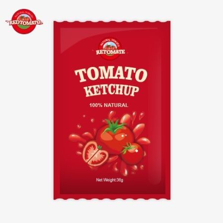 36g OEM Tomato Ketchup Sachet με καθαρή φυσική γεύση, πληροί τα πρότυπα ISO HACCP BRC και FDA
