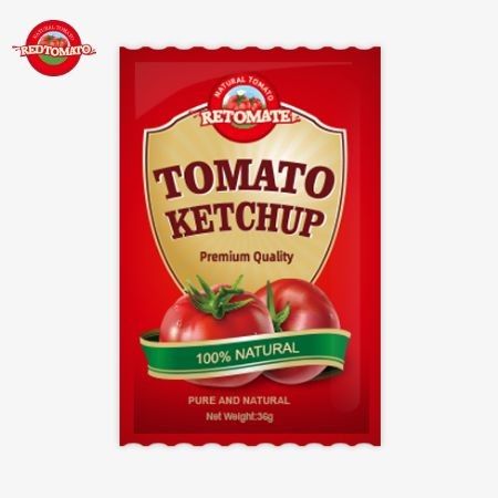 Η γεύση ανταποκρίνεται στα πρότυπα ISO HACCP BRC και FDA 36g OEM Tomato Ketchup Sachet