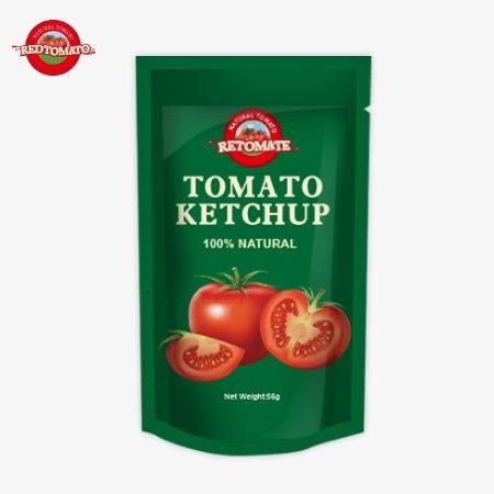 56g σακούλες κέτσαπ με φυσική γεύση OEM-Standard συμμορφούμενες με τα διεθνή πρότυπα παραγωγής
