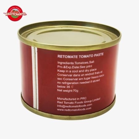 Retomate 70g Κονσερβοποιημένη Παστα Ντομάτας Με Brix 28–30% Διαθέσιμη Υπό τη Δική σας Μάρκα, Επίσης Διατίθενται Πλήρεις Υπηρεσίες Σχεδιασμού Μάρκας και Συσκευασίας