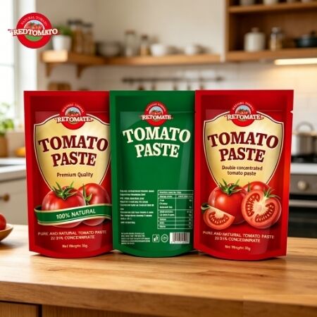 50g Συσκευασία ντοματοπολτού τριπλής συμπύκνωσης με πιστοποίηση ISO, HACCP, BRC, FDA