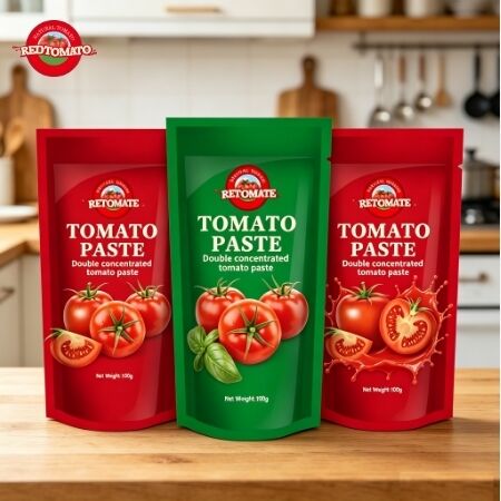100g Stand-Up Sachet Tomato Paste διπλή συμπυκνωμένη με καθαρότητα 30%-100% για μαγείρεμα και καρυκεύματα