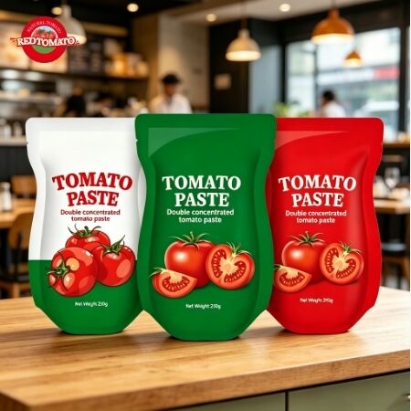 210g Stand-up Sachet Tomato Paste με πρότυπα ISO HACCP BRC FDA σε βολικό stand-up pouch
