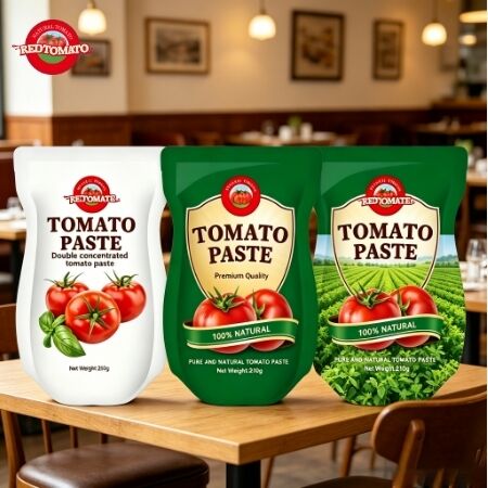 210g Stand-up Sachet Tomato Paste με τριπλή συγκέντρωση πληροί τα πρότυπα ISO HACCP BRC και FDA