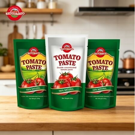 210g Stand-up Sachet Tomato Paste με τριπλή συγκέντρωση και πιστοποίηση ISO HACCP BRC FDA