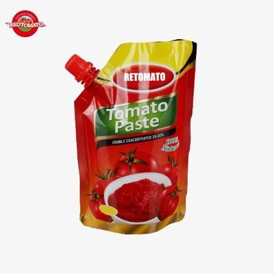 50g-500g Τομάτα πάστα διπλή συμπυκνωμένη όρθια σακούλα με σφουγγάρια