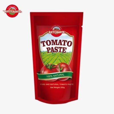 Το 200g Stand-Up Sachet Of Tomato Paste πληροί τα πρότυπα ISO HACCP και BRC, εξασφαλίζοντας τη συμμόρφωση με τις εργοστασιακές τιμές