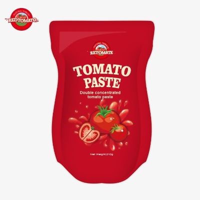 Το 210g Stand-Up Sachet Of Tomato Paste πληροί τα πρότυπα παραγωγής ISO HACCP BRC και FDA