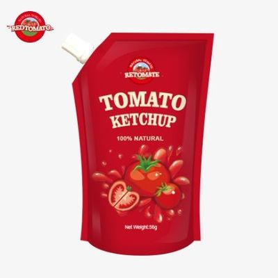 Πιστοποιημένο ISO 56g Sachet Ketchup καθαρή φυσική γεύση πληροί τα διεθνή πρότυπα παραγωγής