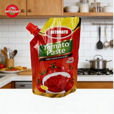 340g Double-Concentrated Tomato Paste  Brix 28-30%  Stand-Up Spouted Sachet